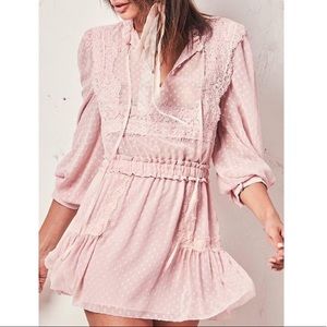 LoveShackFancy Pink Amber Mini Dress